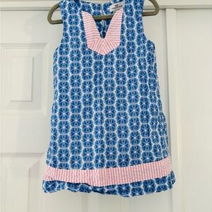 Vineyard Vines Blue and Pink Sleeveless Dress Girls Size 2T EUC